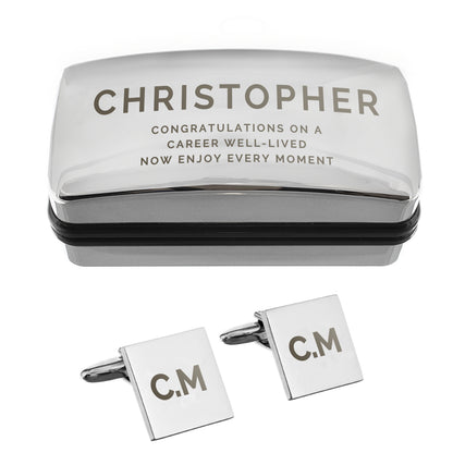 Personalised Initial Cufflinks and Bold Cufflink Box – Birthday Gift for Him - image 5