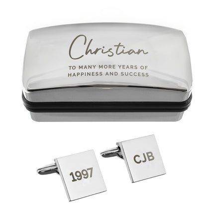 Personalised Cufflinks and Cufflink Box – Birthday Father's Day Gift for Him - image 4