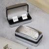 Personalised Initial Cufflinks and Engraved Box – Birthday Father's Day Gift for Him
