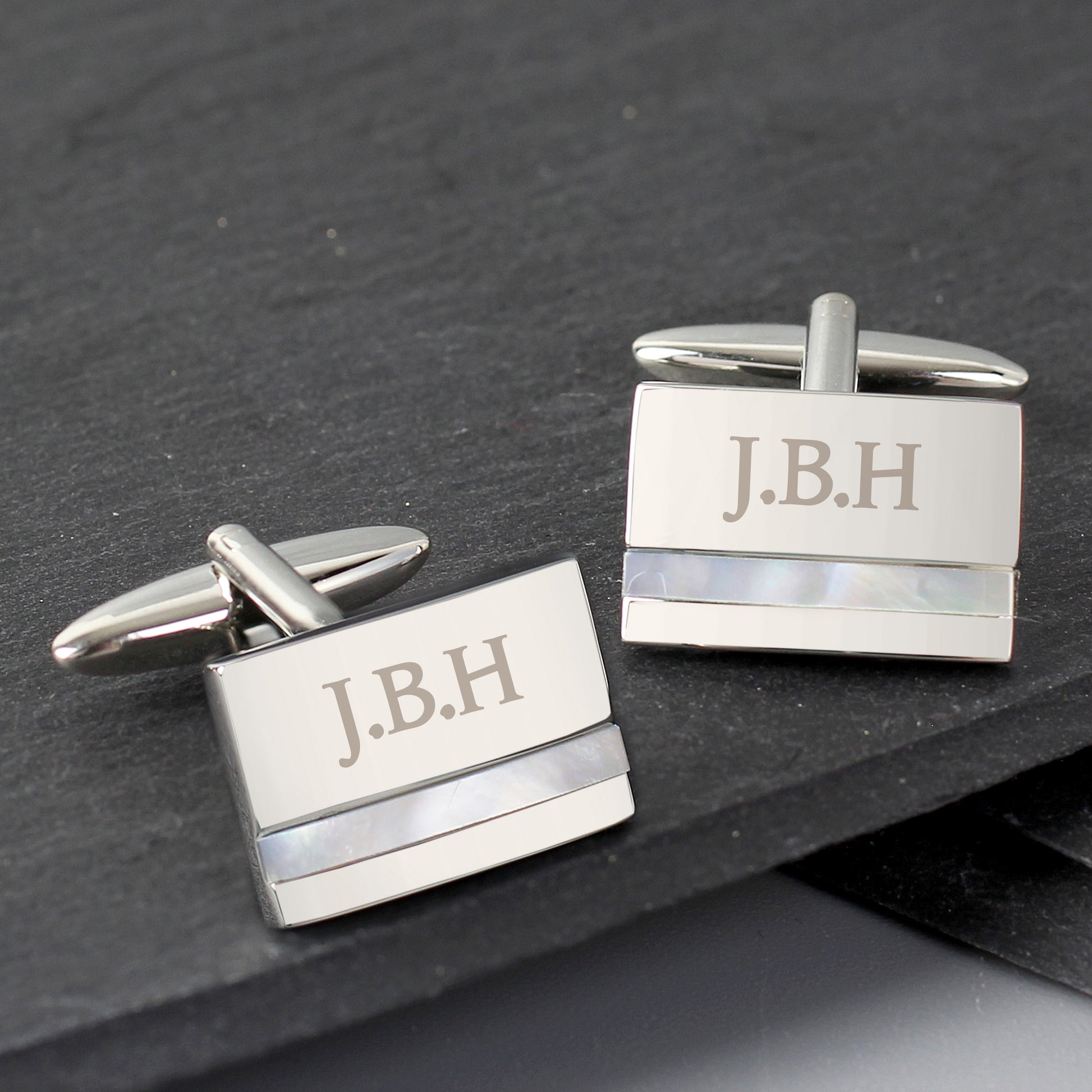 Personalised Mother of Pearl Cufflinks from Heartfelt Gifts