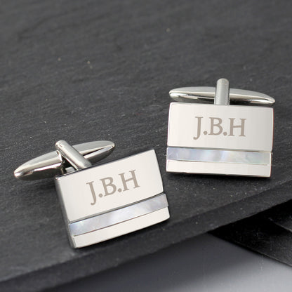 Personalised Mother of Pearl Cufflinks from Heartfelt Gifts