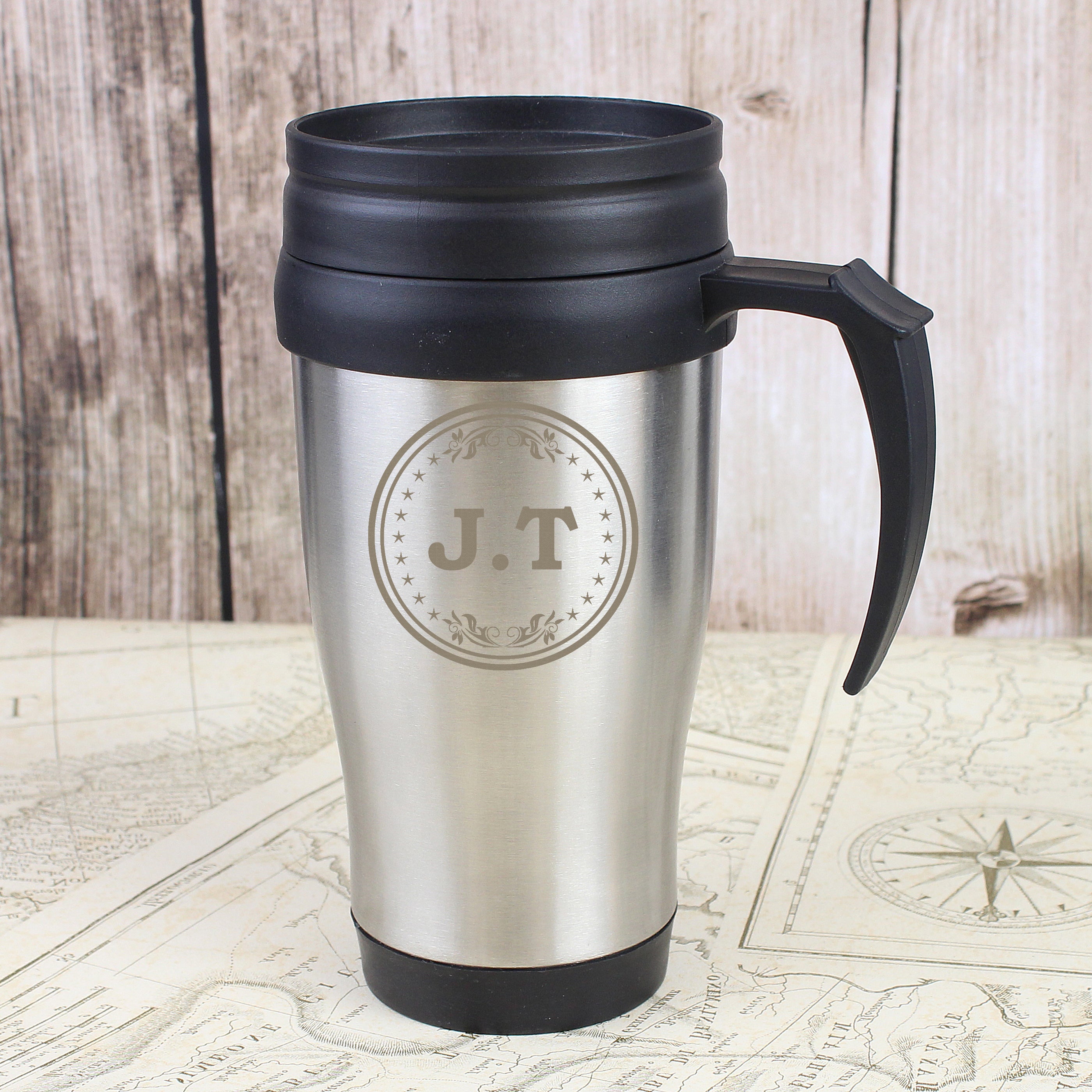 Personalised Monogram Travel Mug from Heartfelt Gifts