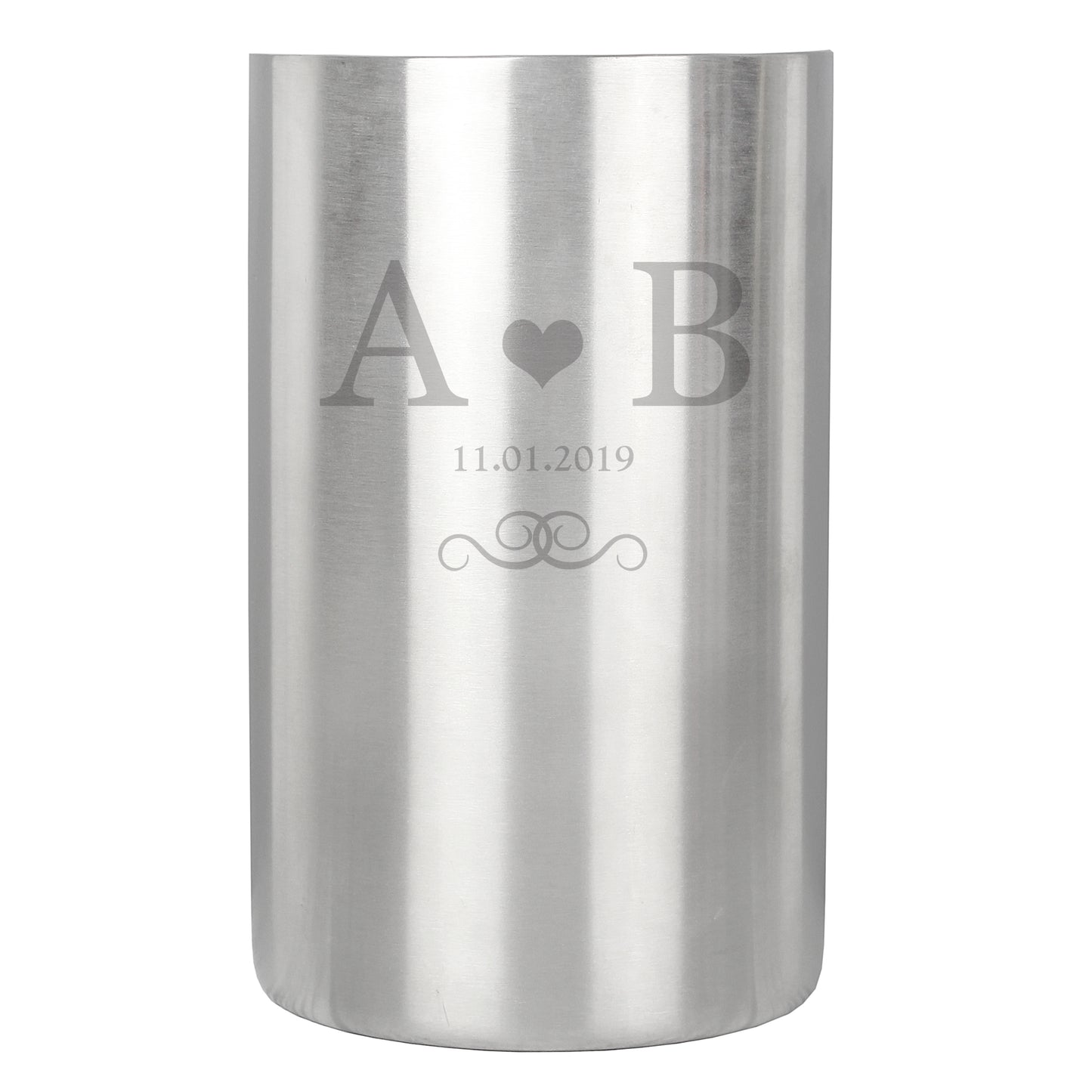 Personalised Monogram Stainless Steel Wine Cooler - image 2