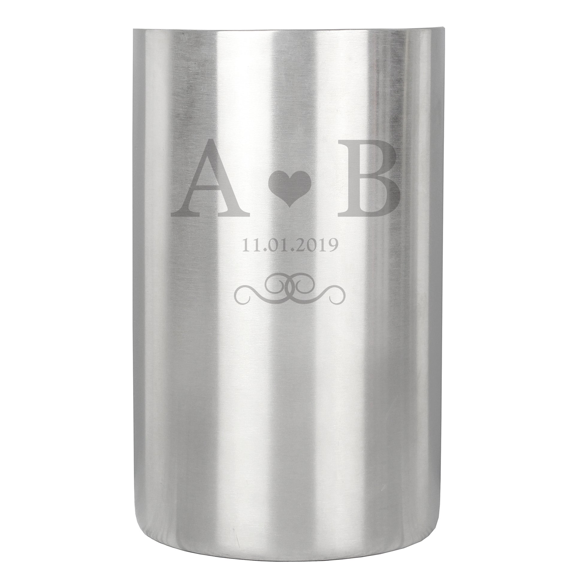Personalised Monogram Stainless Steel Wine Cooler - image 2