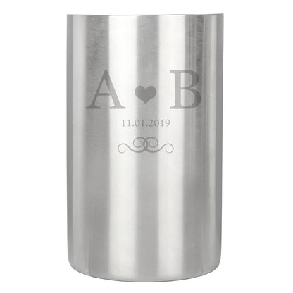 Personalised Monogram Stainless Steel Wine Cooler - image 2