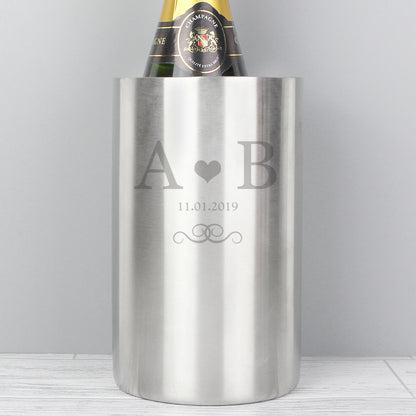 Personalised Monogram Stainless Steel Wine Cooler - image 3