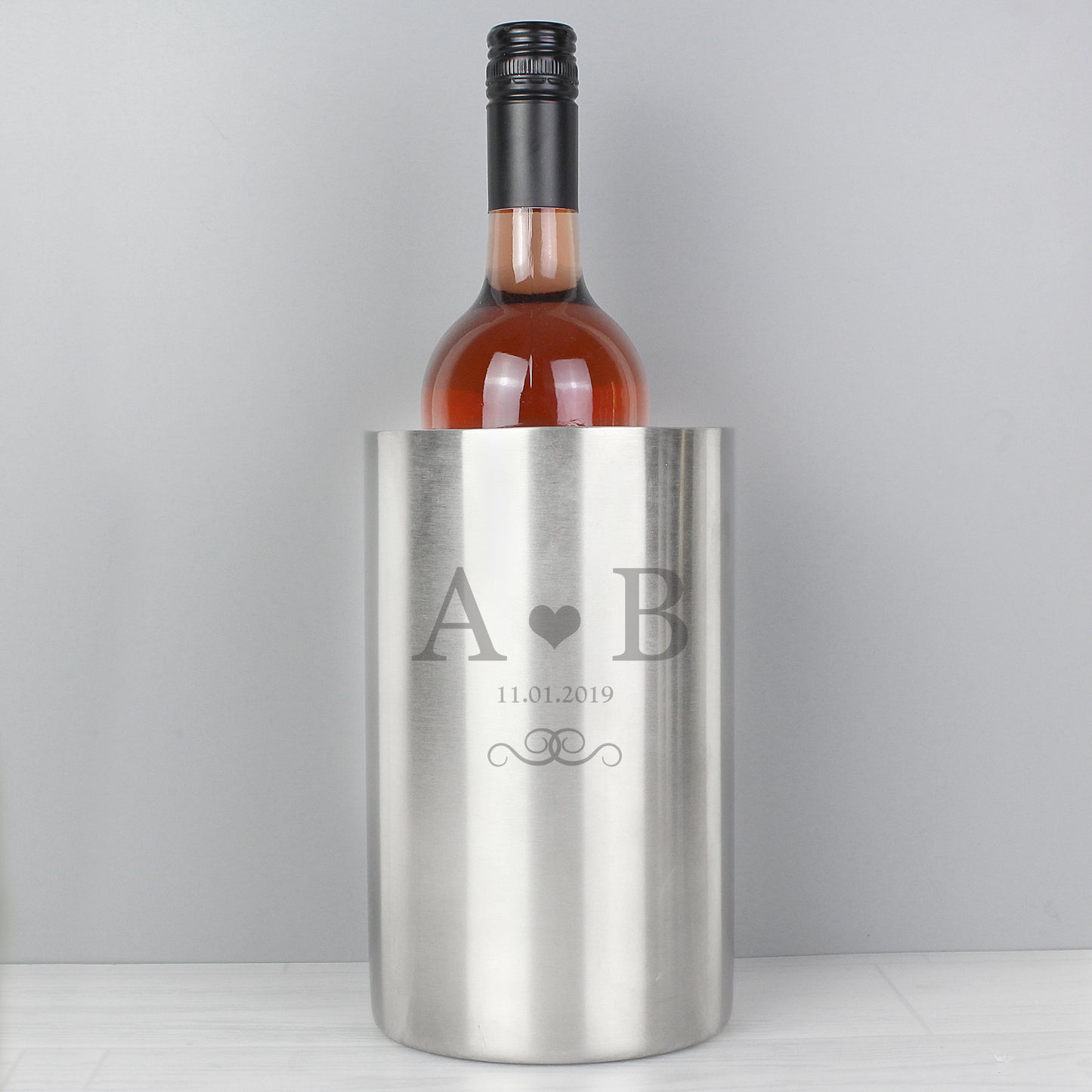 Personalised Monogram Stainless Steel Wine Cooler - image 4