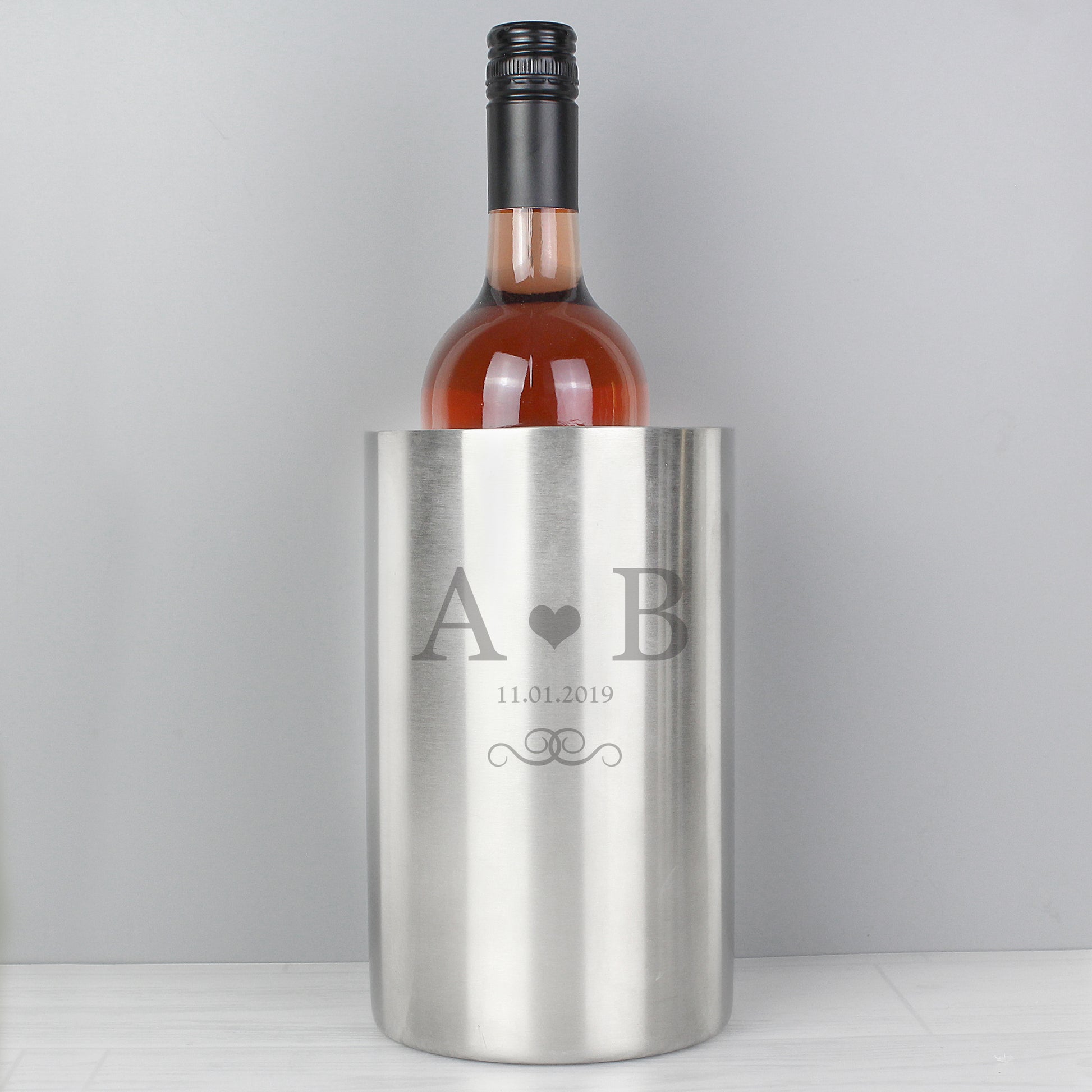 Personalised Monogram Stainless Steel Wine Cooler - image 4
