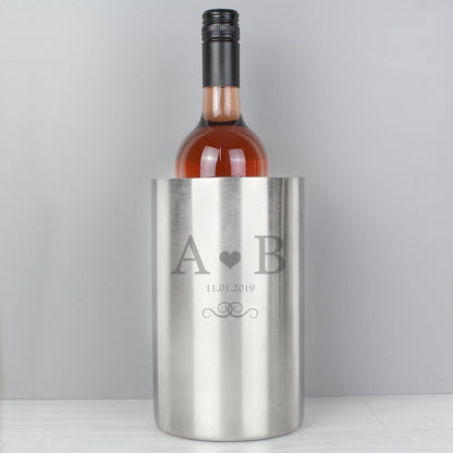Personalised Monogram Stainless Steel Wine Cooler - image 4