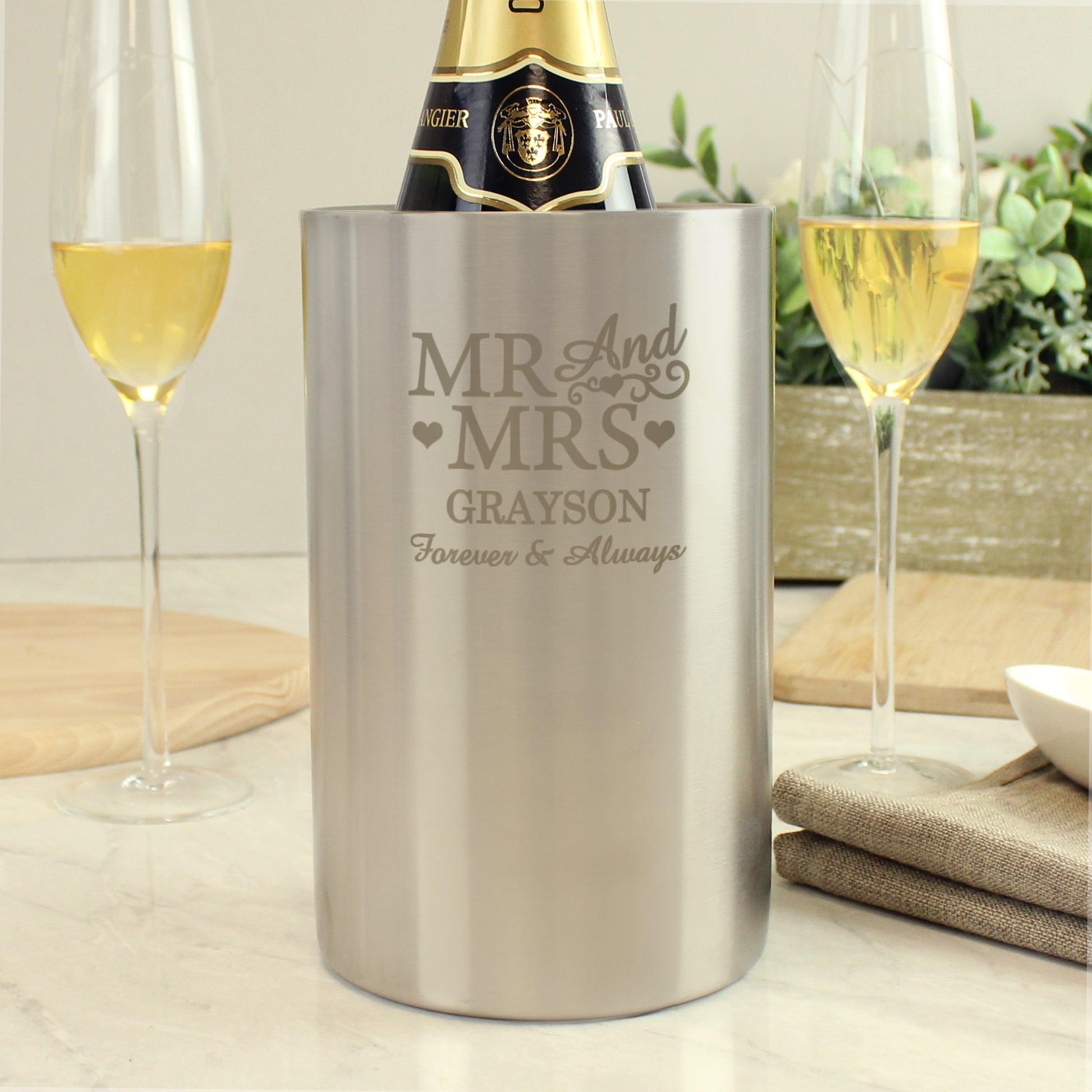 Personalised Mr & Mrs Wine Cooler from Heartfelt Gifts