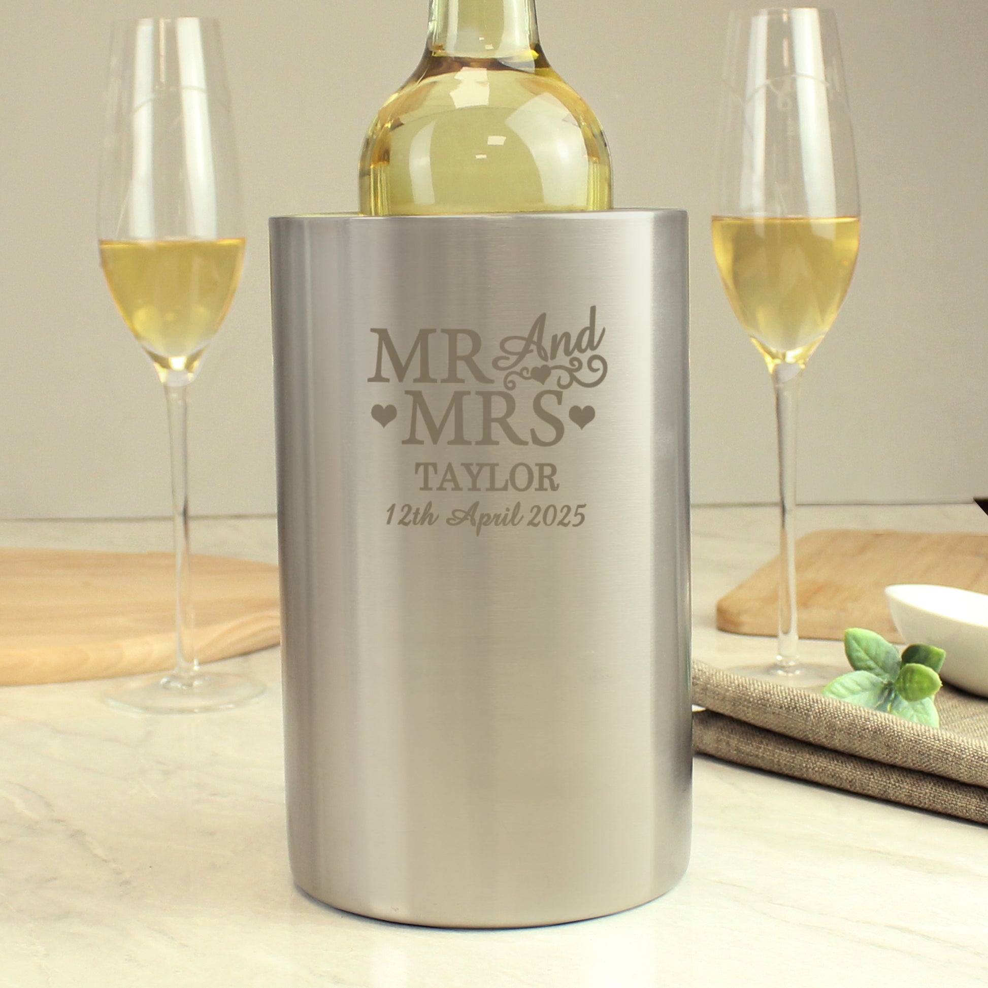Personalised Mr & Mrs Wine Cooler - image 3
