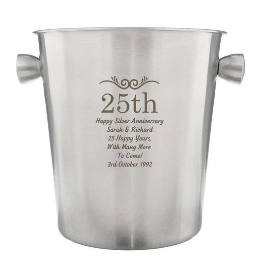 Personalised Number Frame Stainless Steel Ice Bucket - image 2