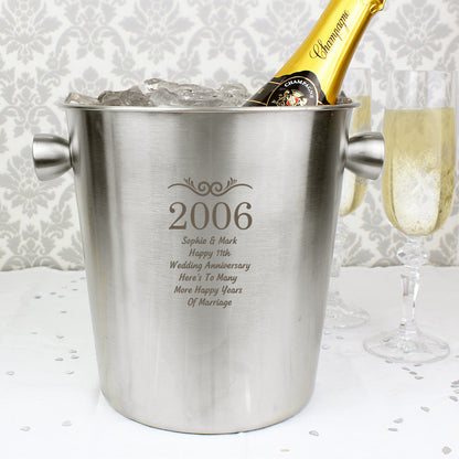 Personalised Number Frame Stainless Steel Ice Bucket - image 3