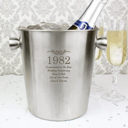 Personalised Number Frame Stainless Steel Ice Bucket - image 5