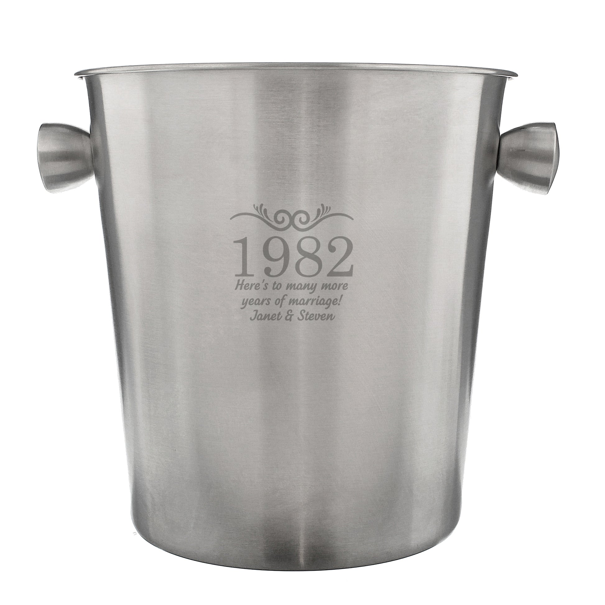 Personalised Number Frame Stainless Steel Ice Bucket - image 7