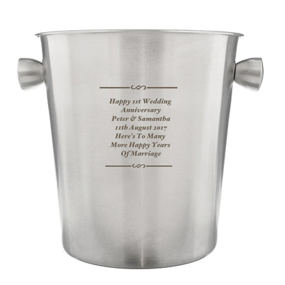 Personalised Any Message Stainless Steel Ice Bucket - image 2