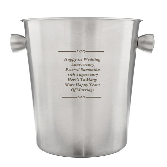 Personalised Any Message Stainless Steel Ice Bucket - image 2