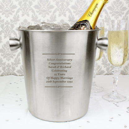 Personalised Any Message Stainless Steel Ice Bucket - image 4