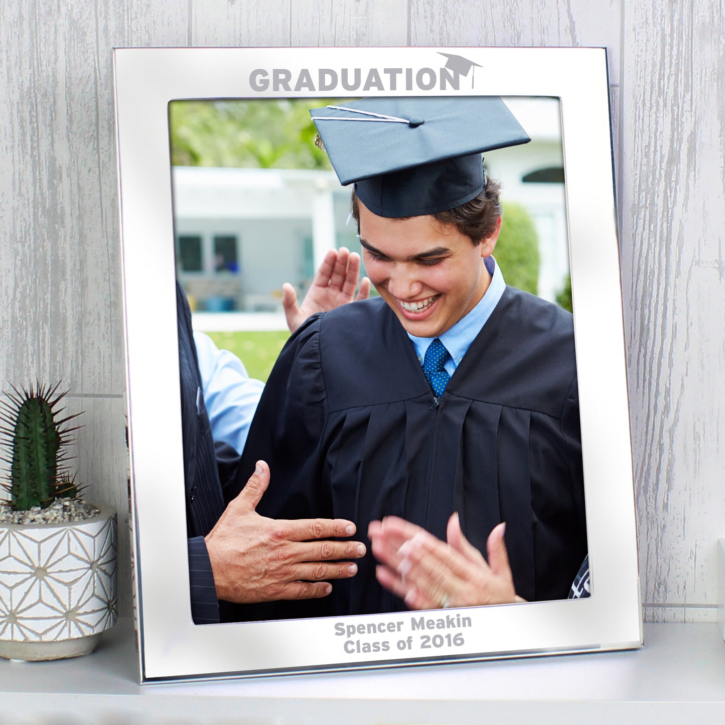 Personalised Graduation 10x8 Silver Photo Frame from Heartfelt Gifts