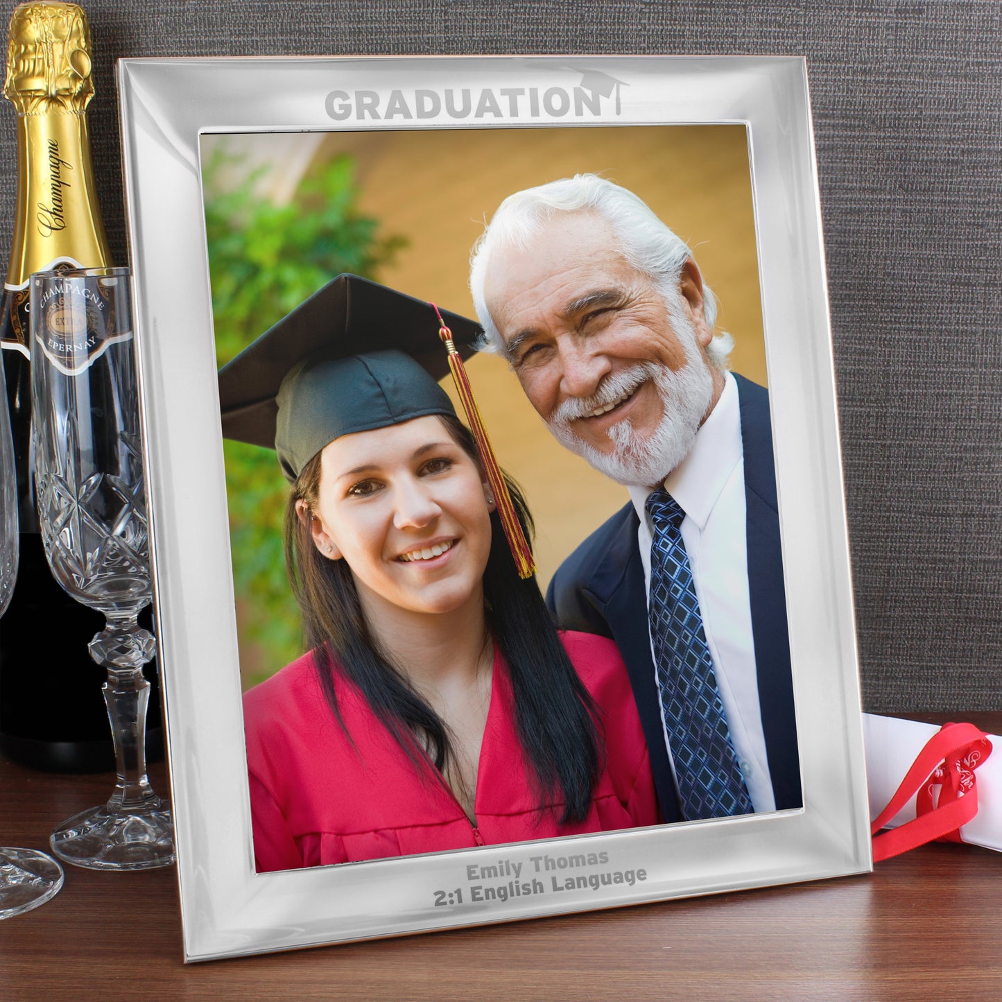 Personalised Graduation 10x8 Silver Photo Frame - image 3
