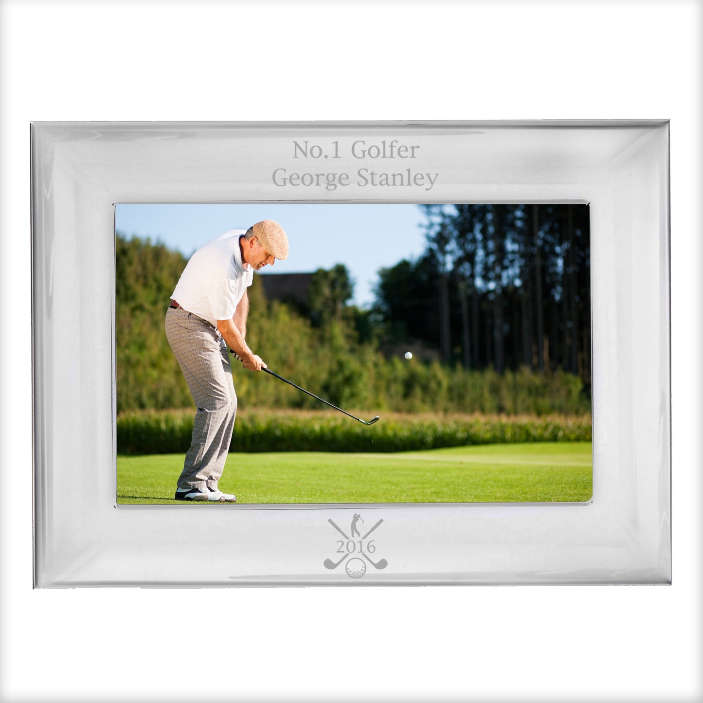 Personalised Golf 6x4 Landscape Silver Photo Frame - image 5