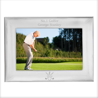 Personalised Golf 6x4 Landscape Silver Photo Frame - image 5
