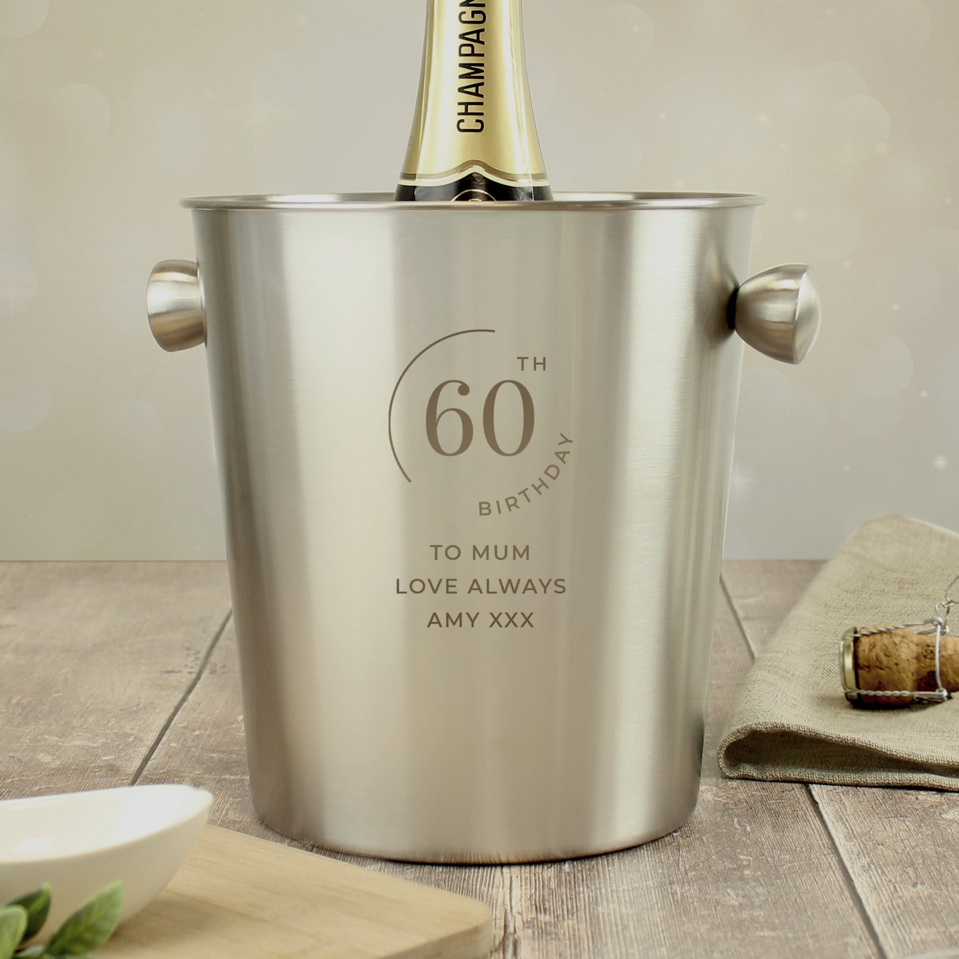 Personalised Date Stainless Steel Ice Bucket - image 5