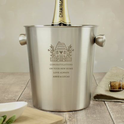 Personalised House Stainless Steel Ice Bucket - image 2