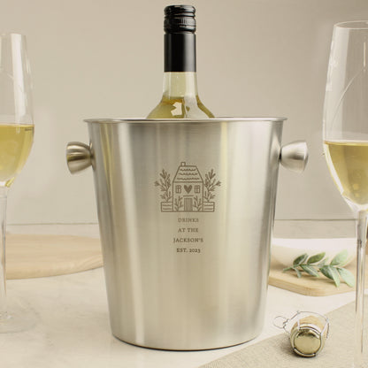 Personalised House Stainless Steel Ice Bucket - image 4