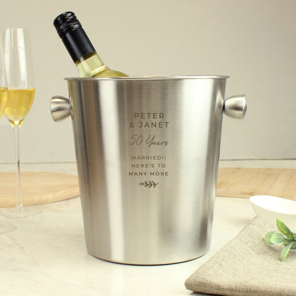 Personalised Six Line Message Ice Bucket from Heartfelt Gifts