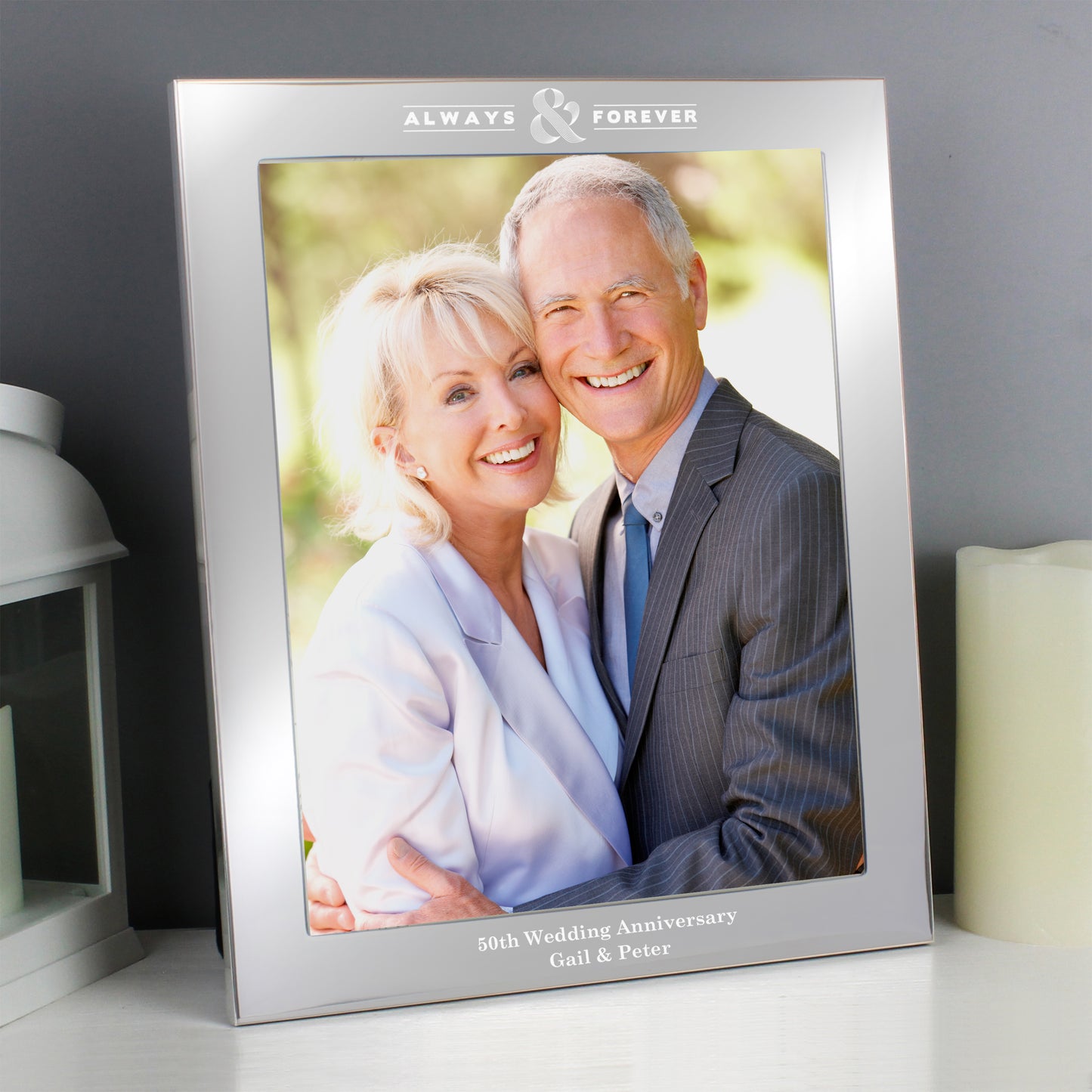 Personalised Always & Forever 10x8 Silver Photo Frame from Heartfelt Gifts