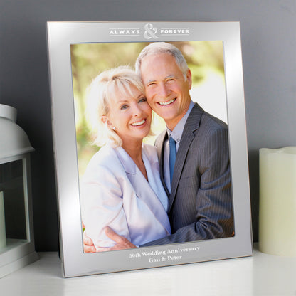 Personalised Always & Forever 10x8 Silver Photo Frame from Heartfelt Gifts