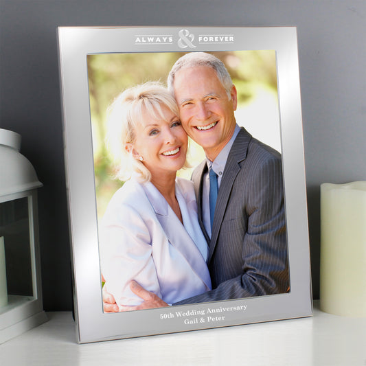 Personalised Always & Forever 10x8 Silver Photo Frame from Heartfelt Gifts