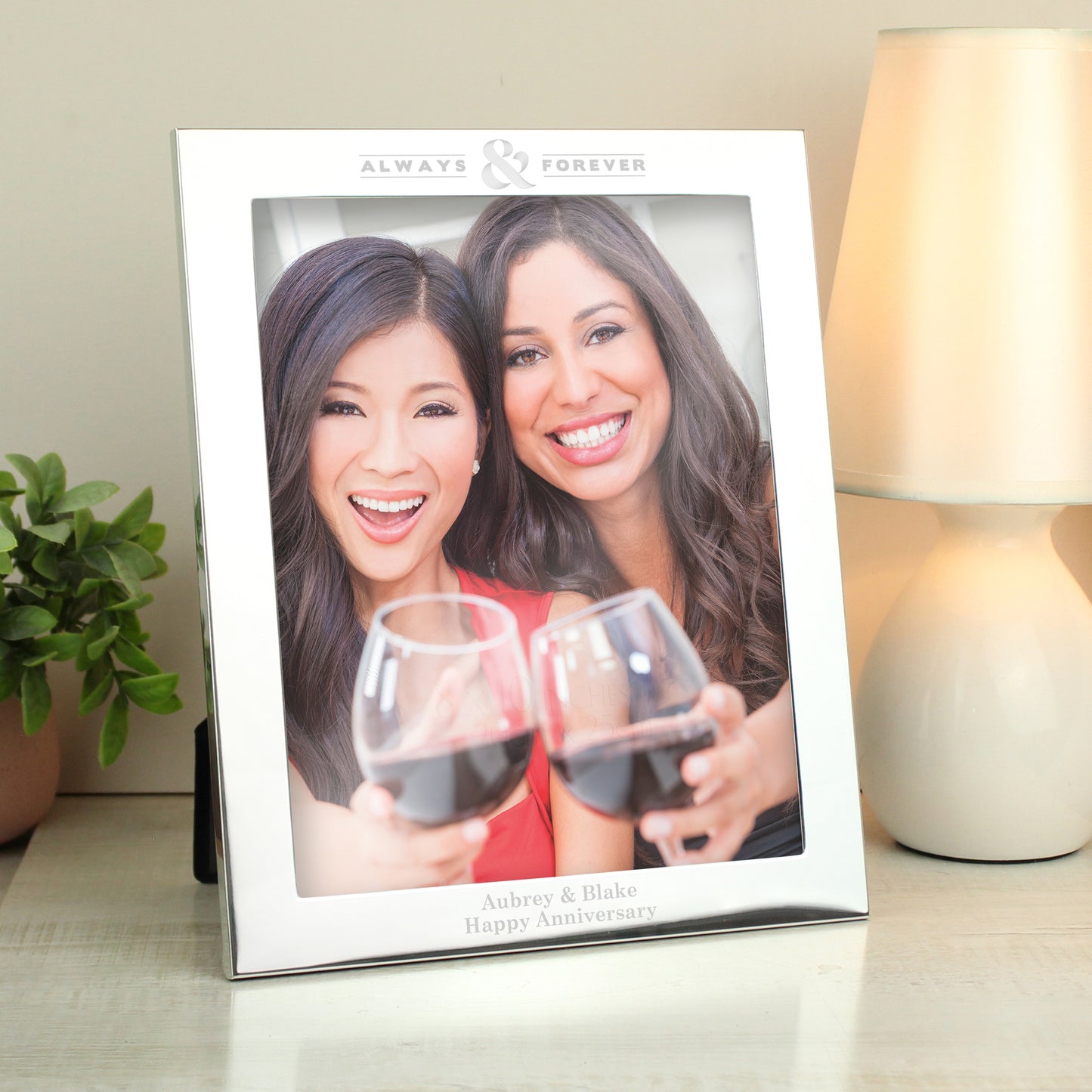 Personalised Always & Forever 10x8 Silver Photo Frame - image 3