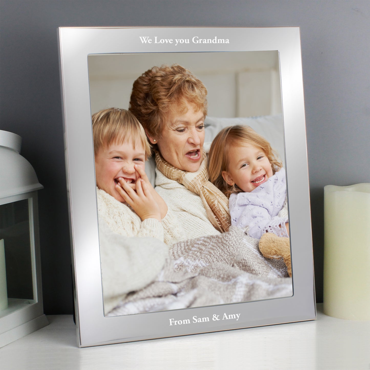 Personalised Any Message 10x8 Silver Photo Frame from Heartfelt Gifts