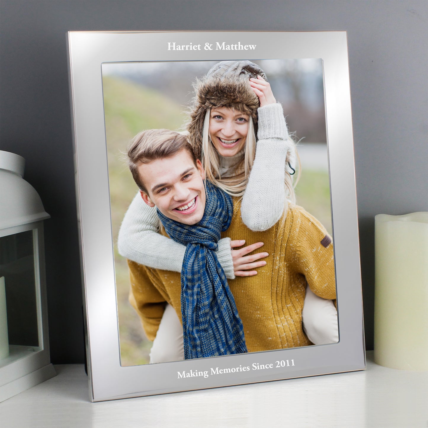 Personalised Any Message 10x8 Silver Photo Frame - image 3