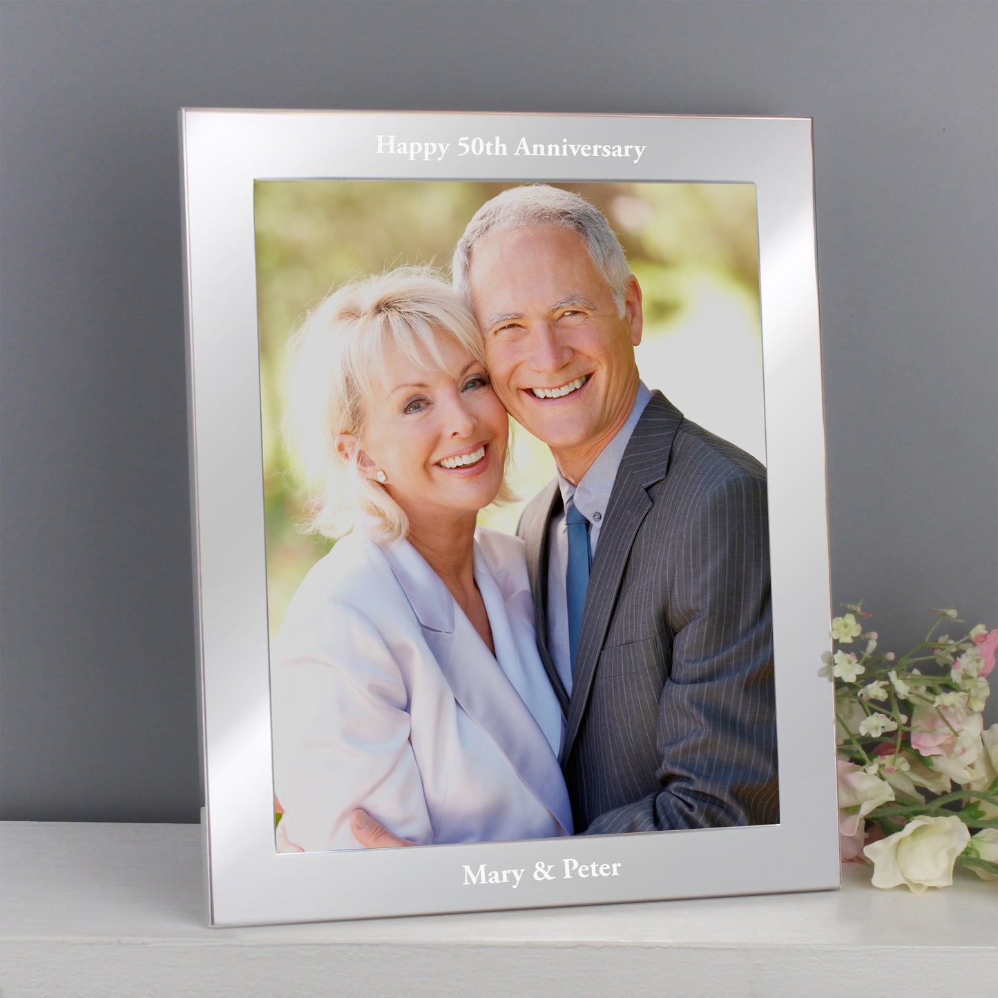 Personalised Any Message 10x8 Silver Photo Frame - image 4