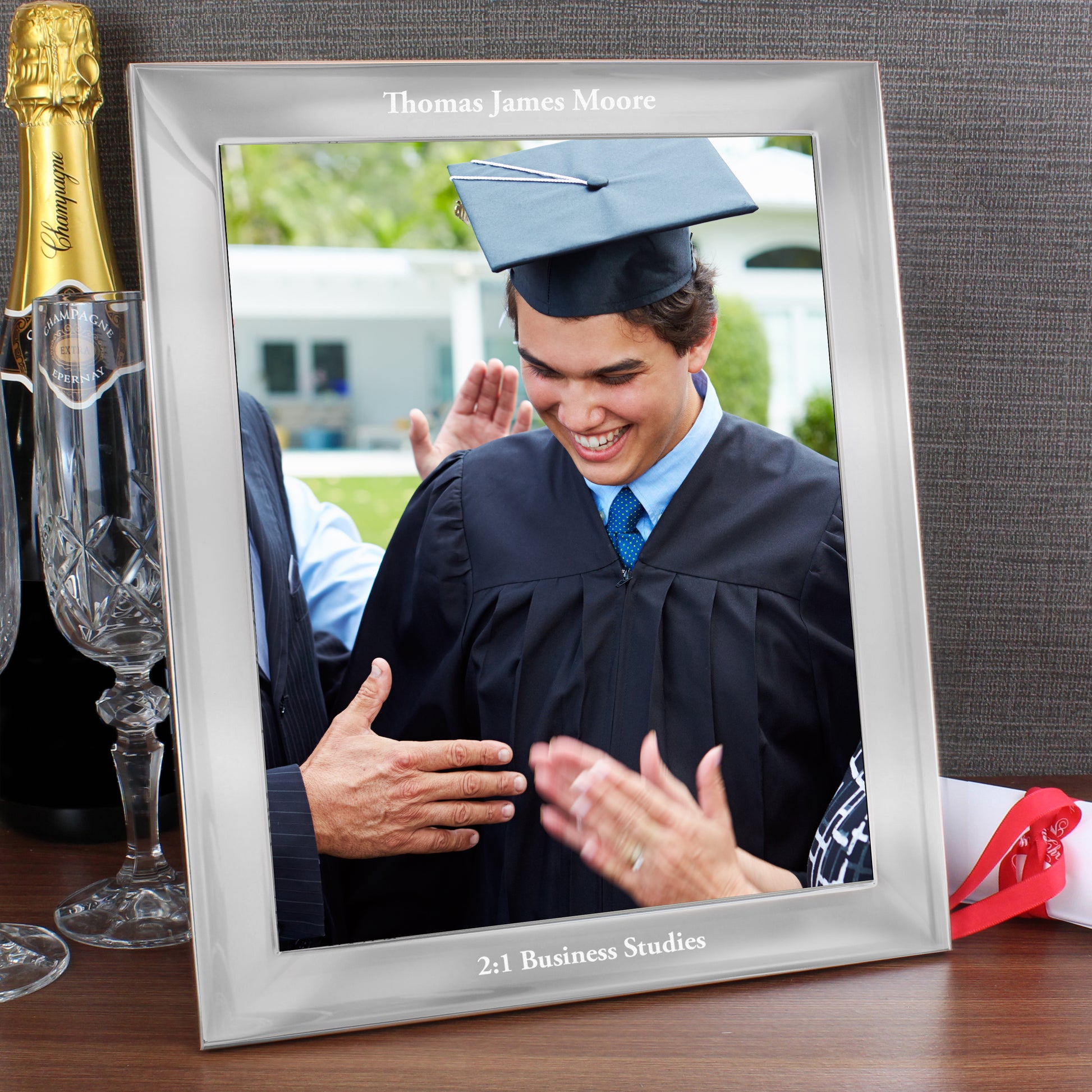 Personalised Any Message 10x8 Silver Photo Frame - image 7