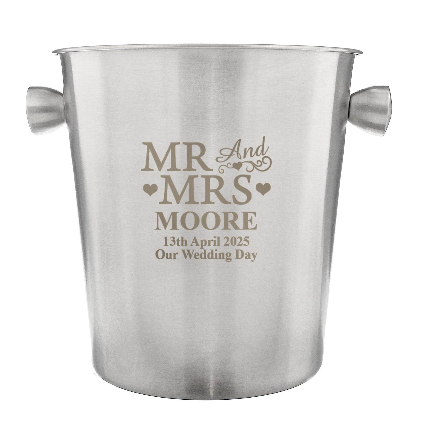 Personalised Mr & Mrs Stainless Steel Ice Bucket - image 4