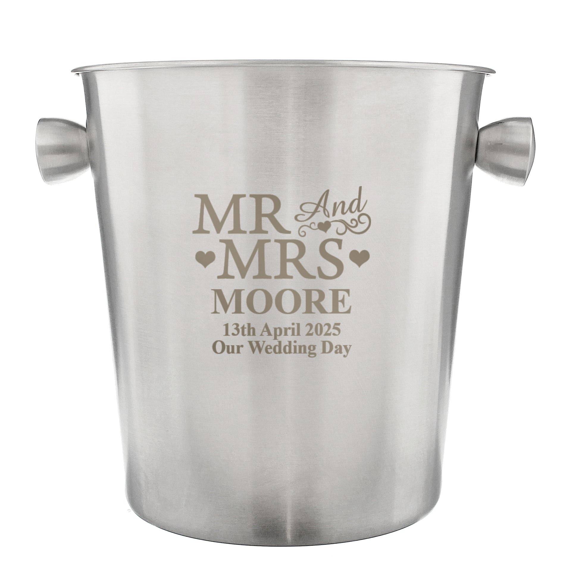 Personalised Mr & Mrs Stainless Steel Ice Bucket - image 4
