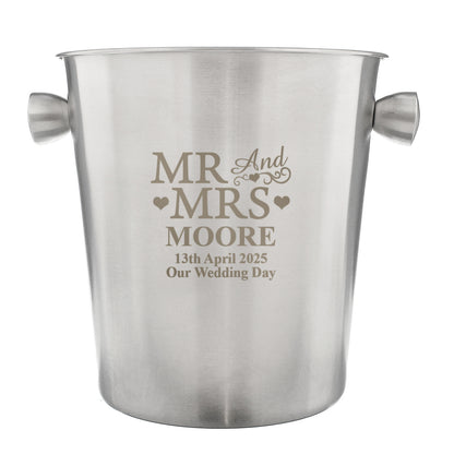 Personalised Mr & Mrs Stainless Steel Ice Bucket - image 4