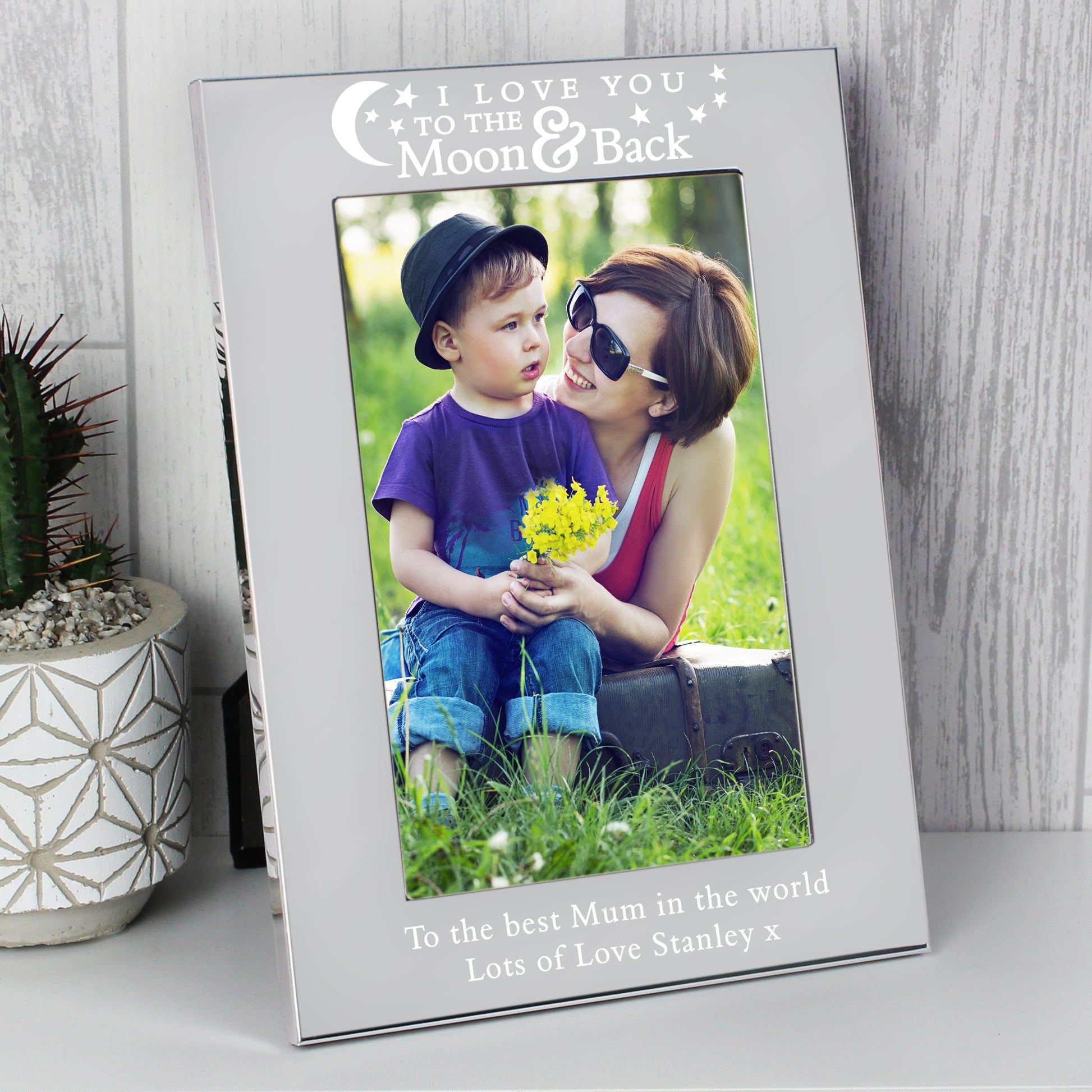 Personalised To the Moon and Back... 6x4 Silver Photo Frame from Heartfelt Gifts
