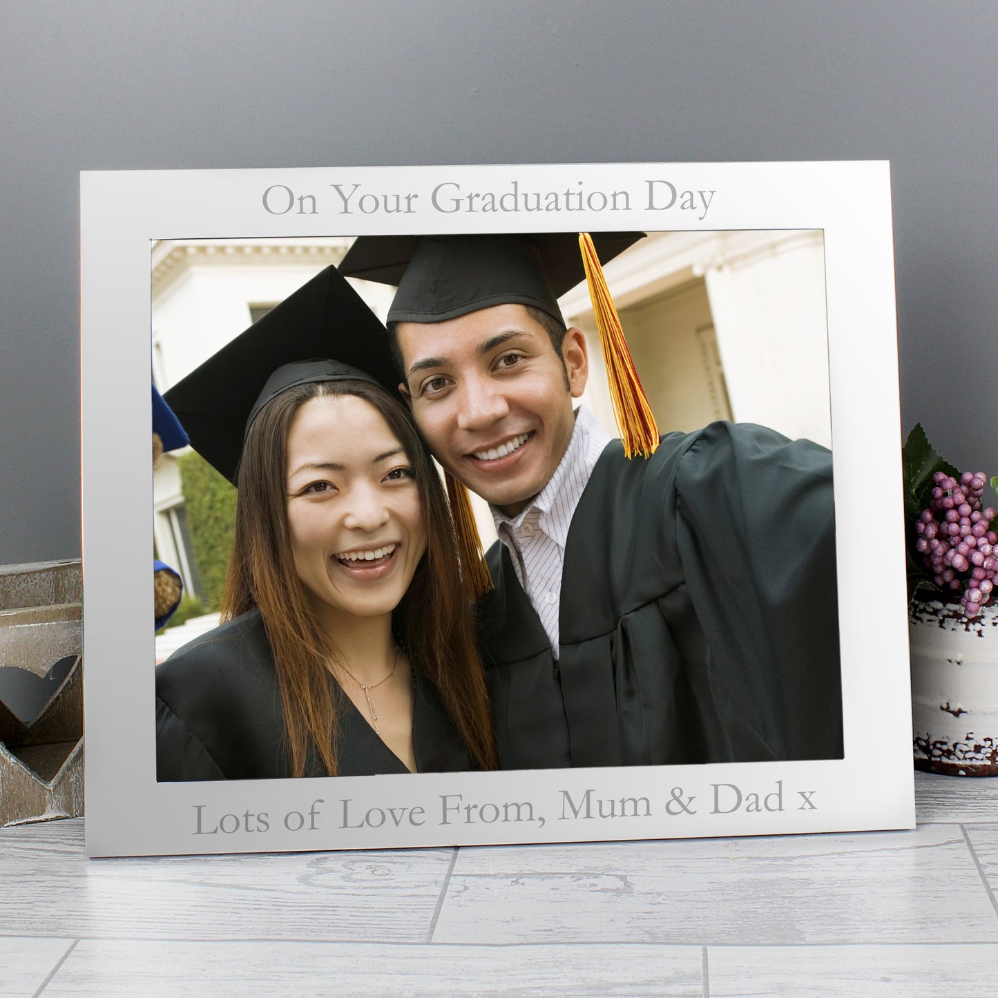 Personalised 10x8 Landscape Silver Photo Frame from Heartfelt Gifts