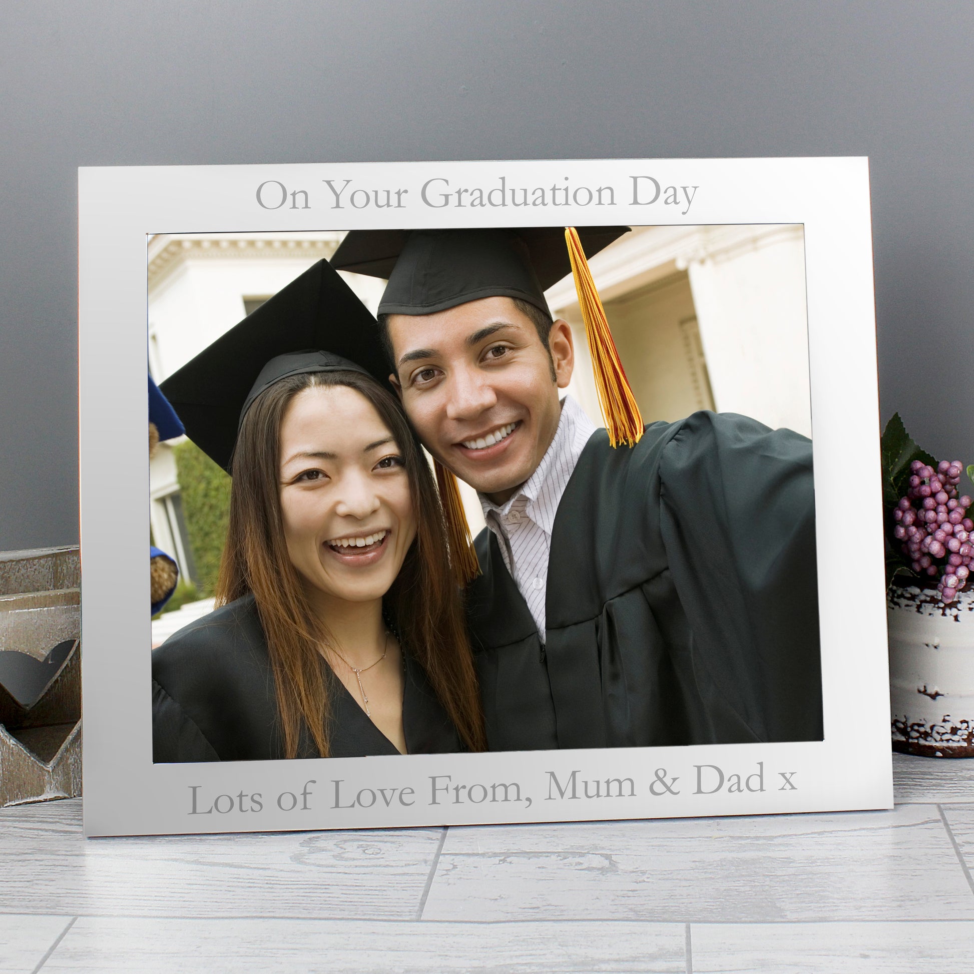 Personalised 10x8 Landscape Silver Photo Frame from Heartfelt Gifts
