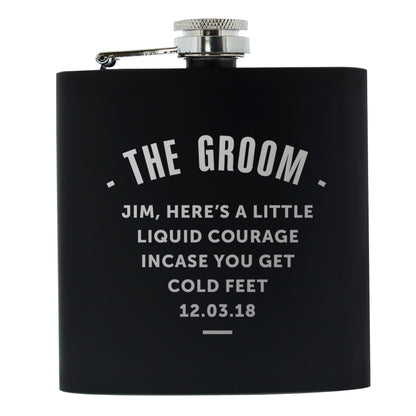 Personalised Any Message Black Hip Flask - image 2