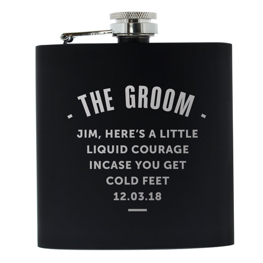 Personalised Any Message Black Hip Flask - image 2