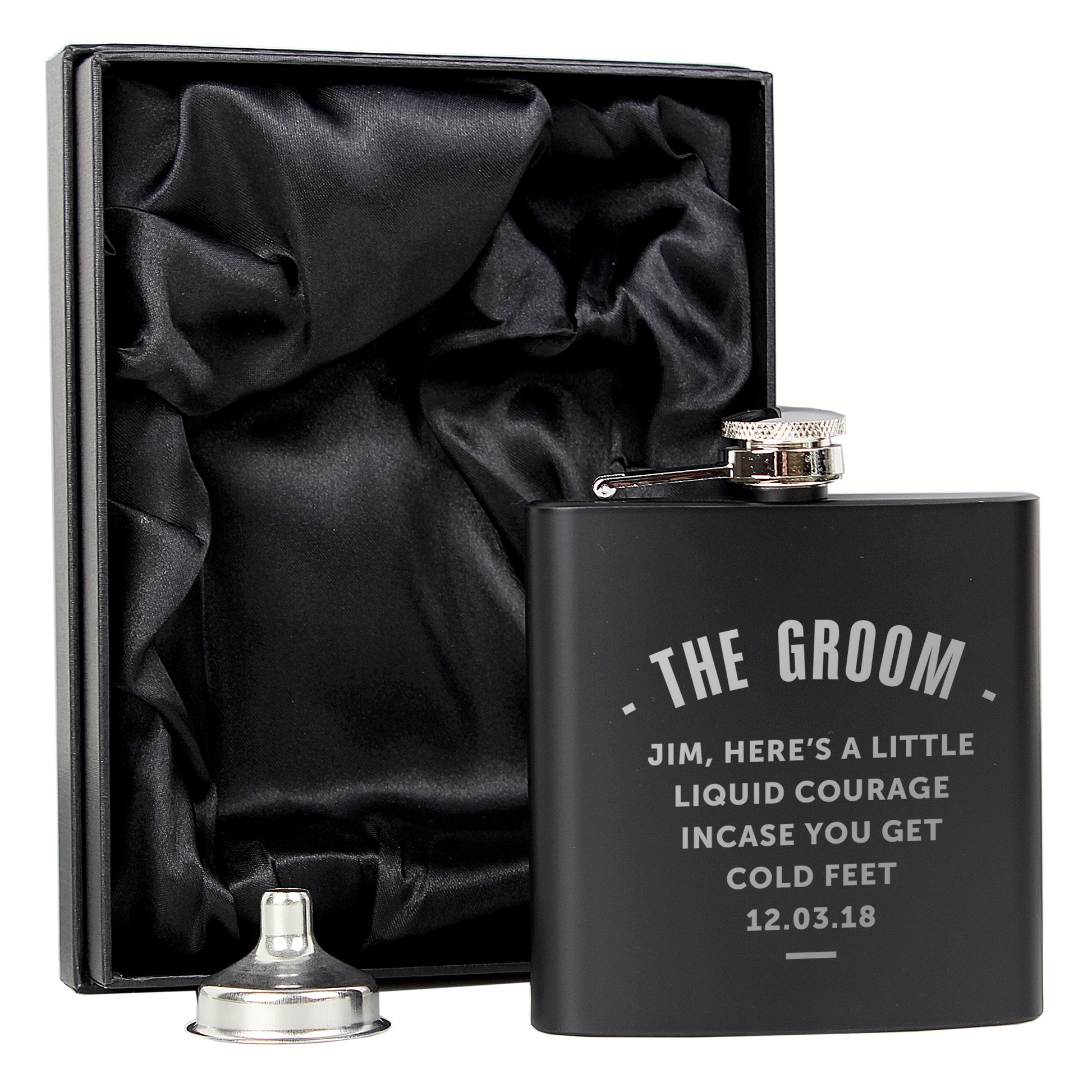 Personalised Any Message Black Hip Flask - image 11