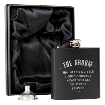 Personalised Any Message Black Hip Flask - image 11