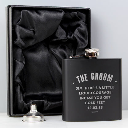 Personalised Any Message Black Hip Flask - image 12
