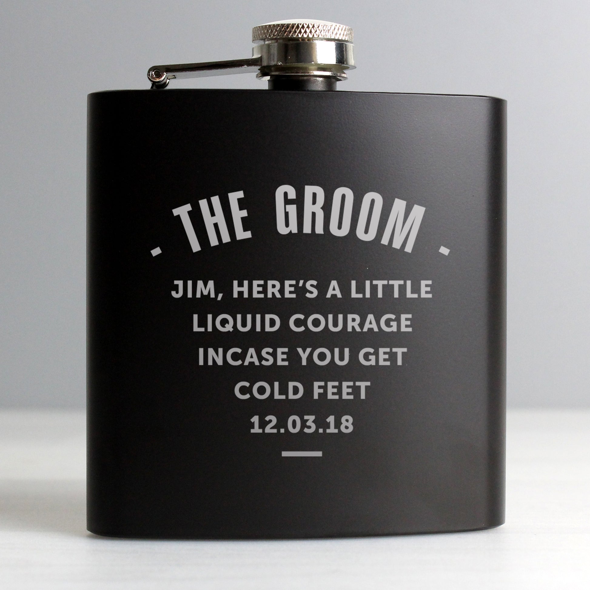 Personalised Any Message Black Hip Flask - image 3
